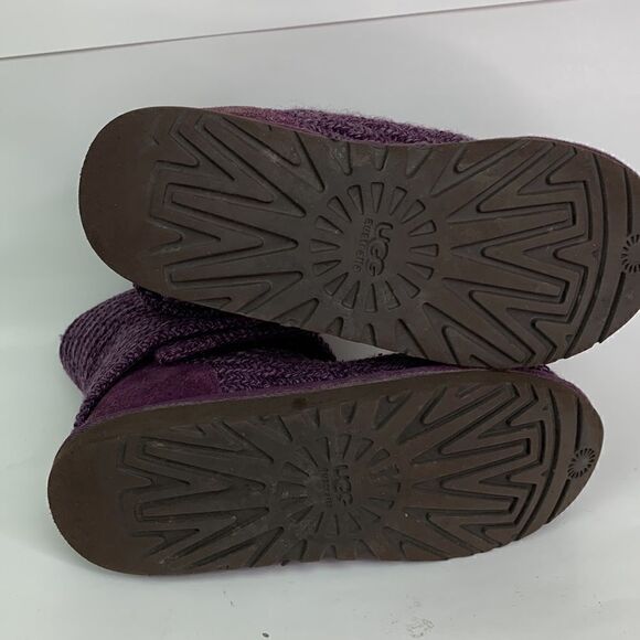 UGG Australia purple Sweater knit button boots size 5 - Picture 13 of 16